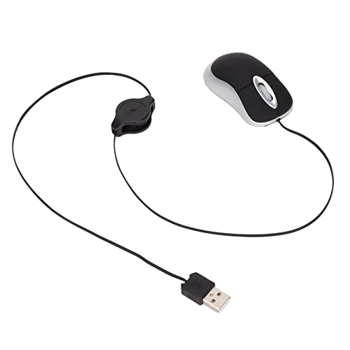 HAOX Mouse da Viaggio, Mini Mouse con Cavo Retrattile Plug And Play Ampia compatibilità per i Viaggi, L Ufficio e la casa