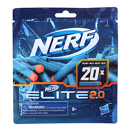 Hasbro Confezione ricarica 20 dardi Nerf Elite 2.0 - Include 20 dardi Nerf Elite 2.0 ufficiali, compatibile con tutti i blaster Nerf Elite