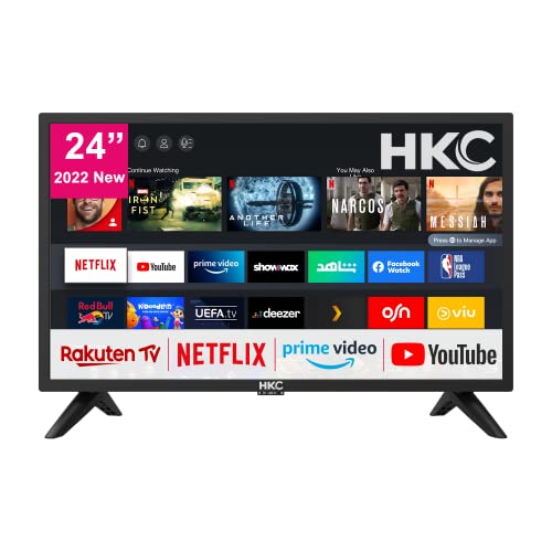 HKC HV24 Smart TV 24 pollici (60 cm) TV con Netflix, Prime Video, R...