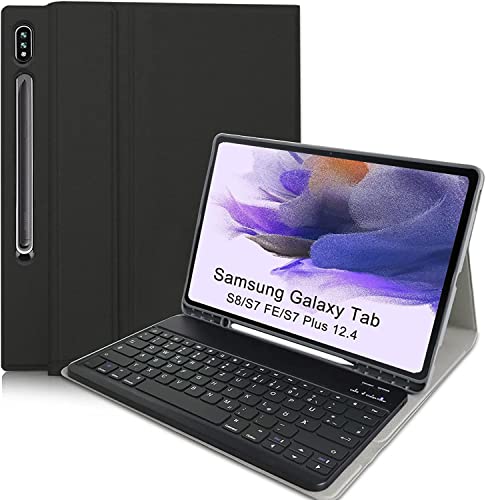 Hofsos Custodia Tastiera per Samsung Galaxy Tab S8 Plus 2023  S7 FE...