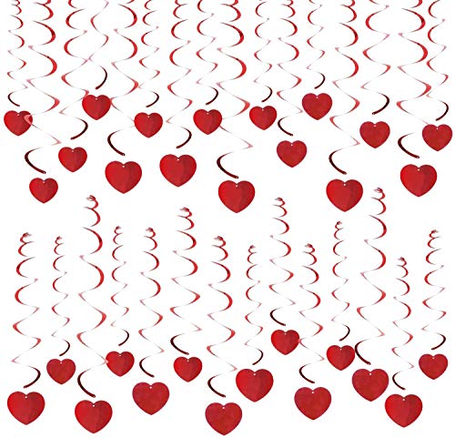 HOWAF 30Pcs Cuore a Spirale Pendenti Cuore Ghirlanda da Appendere per Festa San Valentino Decorazioni, Matrimonio, Anniversario