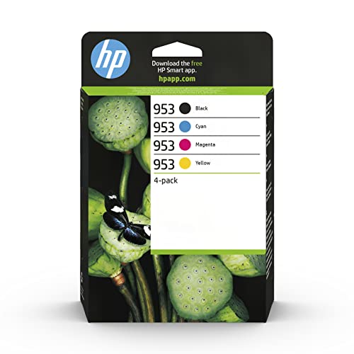 HP 953 Nero, Ciano, Giallo e Magenta, ‎6ZC69AE, confezione da 4 cartucce originali HP, compatibili con stampanti HP OfficeJet Pro serie 8710, 8720, 8730, 8740 e 7740