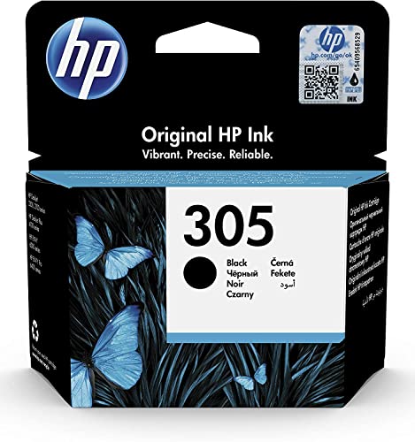 HP - Cartuccia d inchiostro 305 3YM61AE, compatibile con HP Deskjet 2300, 2700, HP Serie Dekjet Plus 4100, HP Envy serie 6000, HP DeskJet Envy Pro serie 6400, colore nero, dimensioni normali