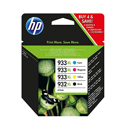 HP Multi Pack 932XL-933XL C2P42AE Confezione da 4 Cartucce Originali ad Alta Capacità, per Stampanti HP OfficeJet