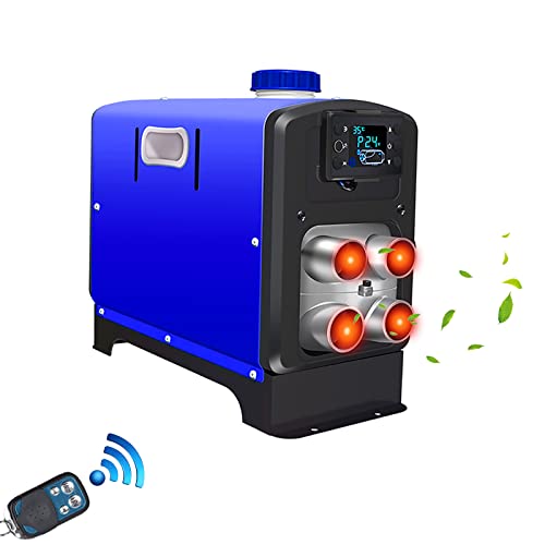 HRTX Riscaldatore d Aria Diesel, Riscaldatore a gasolio da Esterno，per Interni, Monitor LCD di visualizzazione a 4 Fori per Il Riscaldamento di Auto di casa di Magazzino, 12-24V, 5000W-12v