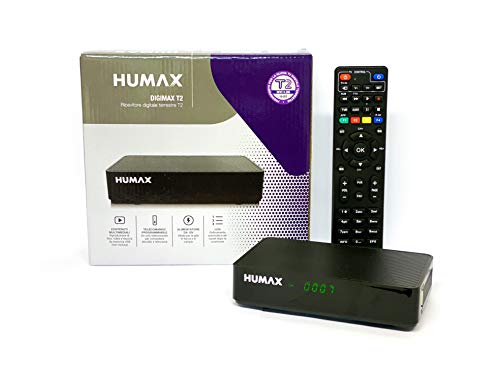 Humax 9-00142 - Decoder digitale terrestre DVB-T2 HD-2022T2 Digimax T2 con telecomando 2 in 1 per controllare il TV