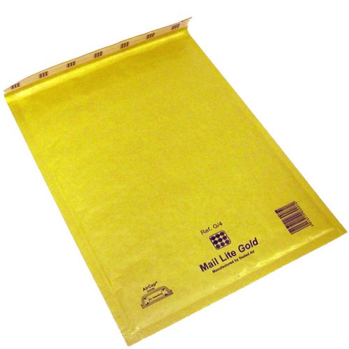 IMBALLAGGI 2000 - Buste Postali Imbottite Mail Lite Gold - Buste Spedizione Imbottite - Ideali per Spedire e Proteggere Oggetti - 11x16cm - (50)