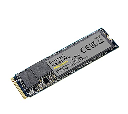 Intenso 3835440 250 GB M.2 SSD PCIe Premium, fino a 2100 MB s, (PCI Express Gen.3x4 NVMe 1.3, Solid State Drive)