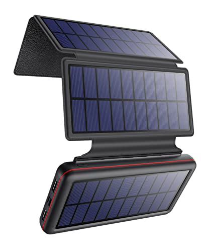 iPosible Powerbank Solare 26800mAh con 4 Pannelli Solari Caricabatt...