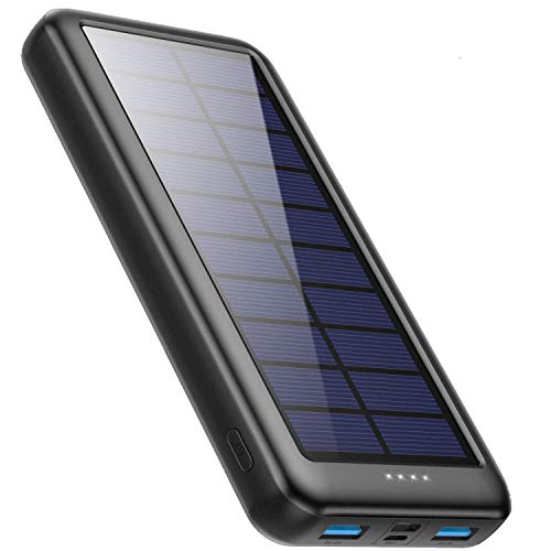 iPosible Powerbank Solare 26800mAh con USB C,L ultima S4Caricabatterie Solare Portatile Caricatore Solare Batteria Esterna 3 ingressi e 2 uscite Ricarica Rapida per Cellulare iPad Tablets, Campeggio