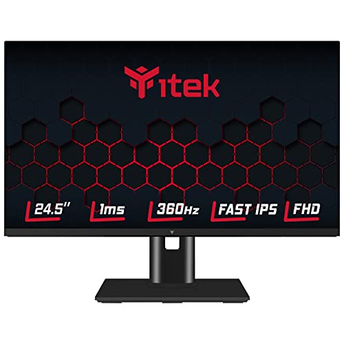 Itek Monitor GGF - 24.5  FLAT FHD, 1920x1080, FAST IPS, 360Hz, 16:9, 1ms OD(MPRT 0.5ms), HDMI, 2 x Display Port, Speaker, HDR 400, AMD FreeSync, Compatibile con Nvidia G-sync.