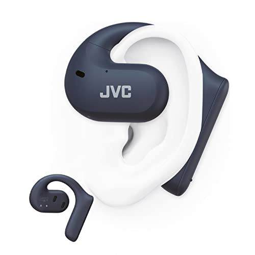 JVC Nearphones, Auricolari True Wireless, Design Open Ear, Cancellazione del Rumore per chiamate cristalline, Water Proof (IPX4), Mic Muting, 17 Ore Riproduzione, Bluetooth 5.1, HA-NP35T-A (Blu),unica