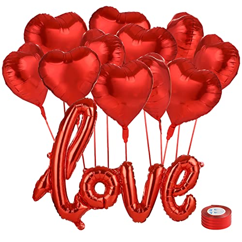 Kesote San Valentino Palloncini di Cuore 20 Rossi Palloncini di Cuore Romantica Decorazione per San Valentino, Matrimonio, Anniversario