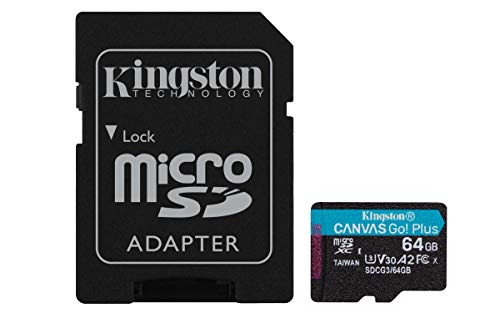 Kingston SDCG3 Scheda di Memoria microSD, 64 Gb, microSDXC Canvas G...
