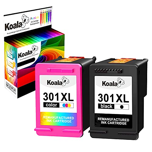 Koala 301XL Rigenerato Cartucce d inchiostro Sostituzione per HP 301 XL Multipack, ad Alta Capacità, con Chip, Inchiostro Del Display (Nero e Colore, Confezione da 2)