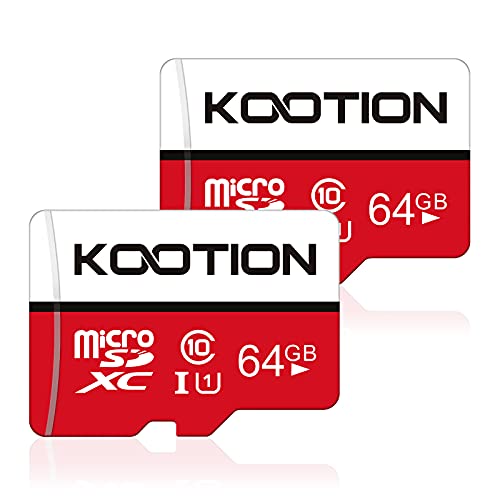KOOTION Scheda MicroSD 64GB Classe 10 Scheda di Memoria U1 A1 4K UHS-I MicroSDXC 64GB Scheda SD 64 Giga Memory Card TF Card Alta Velocità Fino a 100MB s,Micro SD Card per Telefono Videocamera Gopro