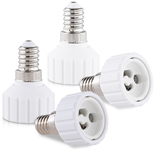 kwmobile adattatore lampadina E14 GU10-4x attacchi porta lampada da E14 a GU10 convertitore per lampadine alogene LED a risparmio energetico