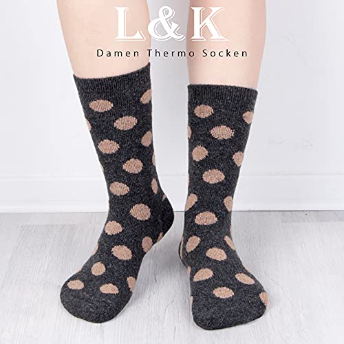 L&K 6 paia di calzini invernali calzini sportivi da donna calzini t...