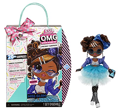 L.O.L. Surprise! Present Surprise-Miss Glam-Bambola da Collezione con 20 sorprese a Tema, Abiti e Accessori alla Moda, adatto a Bambini dai 4 Anni