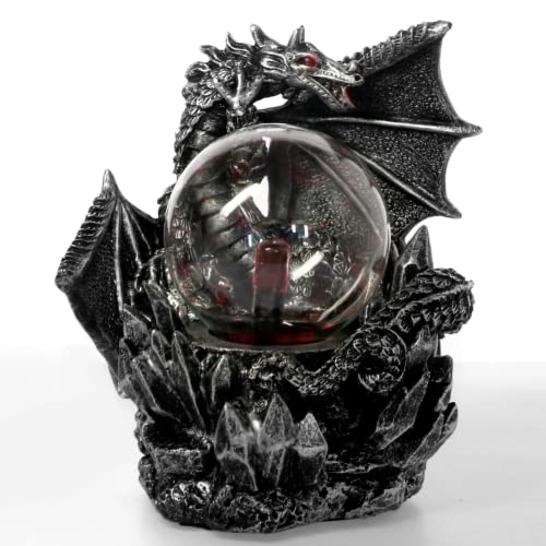 Lampada a sfera al plasma del drago scuro medievale Touch Responsive sfera magica luce Decor