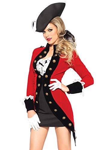 Leg Avenue 85386 - Costume Donna da piratessa ribelle, con cappottino, S, Rosso (rot)