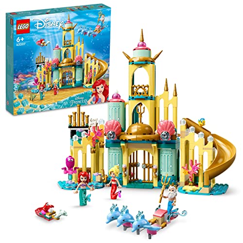 LEGO 43207 Disney Il Palazzo Sottomarino di Ariel, Castello Giocattolo con Mini Bamboline della Sirenetta, Giochi per Bambini dai 6 Anni in su