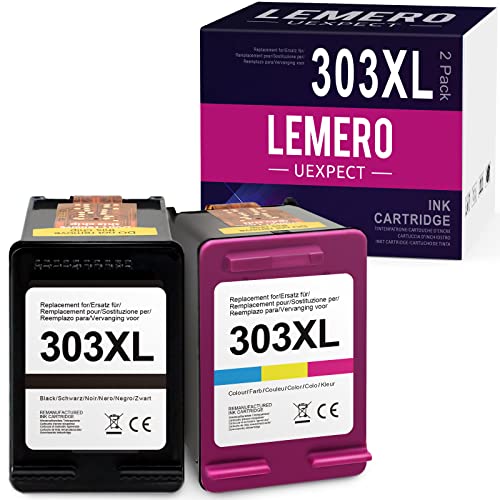 LEMERO UEXPECT 303xl Compatibile con HP 303 303XL Cartucce d inchiostro per Hp Envy Photo 6220 6230 7130 7830 6232 7120 7132 7820 7832 Aio (nero, colore)