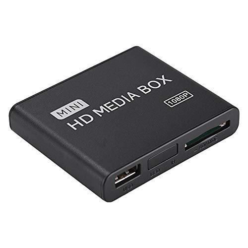 Lettore Multimediale Full HD 1080P Mini Full HD Lettore Multimediale Media Player con TelecomandoMedia Player Box Supporto USB MMC RMVB MP3 AVI MKV(Black)