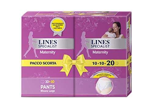 Lines Specialist Pants Maternity Misura Large, 95 - 125 cm, 20 Mutandine Post Parto