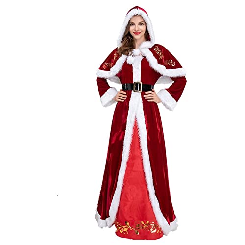 LJXX Babbo Natale Tradizionale, Costume da Babbo Natale Tradizionale Rosso, Costumi per Natale, Divertimento Festivo, Costume, Completo per Adulti, Disponibile in Taglie
