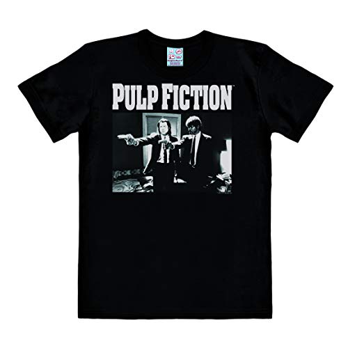 Logoshirt - Pulp Fiction - Vincent Vega & Jules Winnfield - Logo - T-Shirt Uomo - Nero - Design Originale Concesso su Licenza, Taglia L