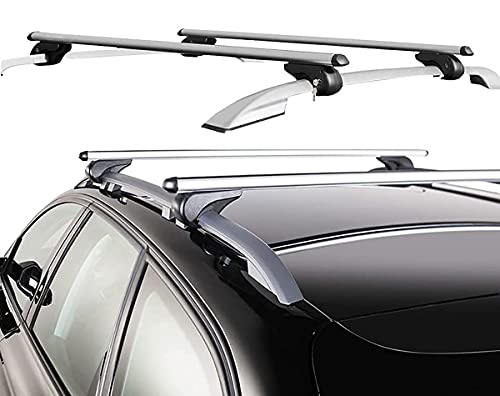 Lupex Shop Barre Portapacchi universali per Auto 120cm - per auto con railing longitudinali non attaccati al tettuccio - OMOLOGATE, Grigio