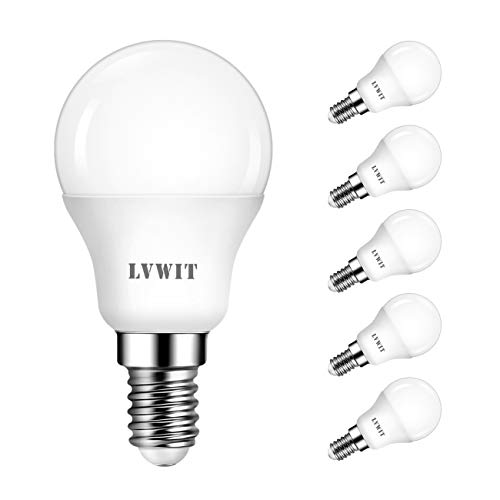 LVWIT - Set di lampadine a LED E14 5W P45, luce bianca fredda e bianca calda, Plastica, 6er Pack - 5W Kaltweiss, E14
