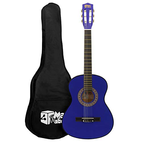 Mad About MA-CG07 - Set chitarra classica, con custodia, tracolla, plettro e corde di ricambio, misura 1 2 - colore blu