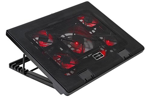Mars Gaming MNBC2, Base PC, 5 ventole, LED rosso, 2 x USB 2.0, 17,35   , Nero