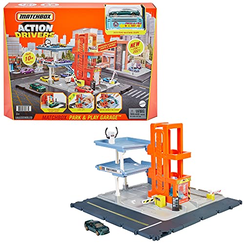 Matchbox- ​Playset Garage Action Driver con Luci e Suoni e 1 Macchinina, Giocattolo per Bambini 3+Anni, HBL60
