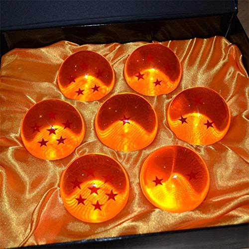 MEETOZ 7 palle del drago di Dragon Ball, sfere di resina acrilica trasparente, con confezione regalo, taglia piccola, 42 mm