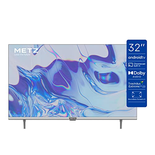 Metz Smart TV, Serie MTC6110, 32  (81 cm), HD LED, Versione 2023, Wi-Fi, Android 9.0, HDMI,ARC, USB, Slot CI+, Dolby Digital, DVB-C T2 S2, Schermo senza bordi, Nero