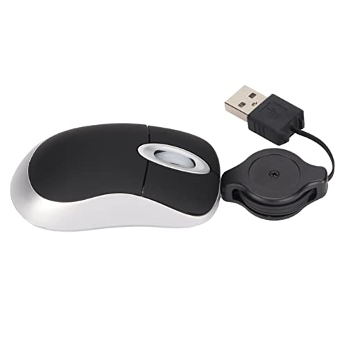 Mini Mouse con Cavo USB, Mouse Portatile con Cavo Retrattile da 68 Cm per Computer e Laptop Mouse da Viaggio Compatto Mouse con Cavo Regolabile