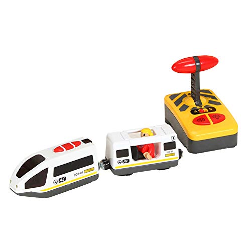 Mini treno elettrico telecomandato per bambini, giocattolo ferroviario radiocomandato, locomotiva elettrica, giocattolo per treno compatibile con giocattoli in legno, giocattolo educativo per bambini