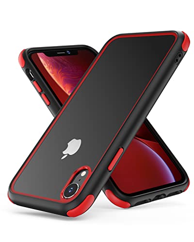 MobNano Cover Compatibile con iPhone XR, Sottile Antiurto AntiGraffio, Protettiva Custodia Compatibile con iPhone XR - Nero Rosso