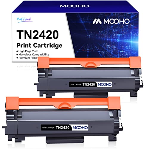 Mooho TN2420 Compatibile Cartuccia di Sostituzione per Toner Brother TN2420 TN2410 per Toner Brother MFC L2710DW MFC-L2710DN DCP-L2510D MFC-L2750DW HL-L2310D HL-L2350DW DCP-L2550DN (2-Pack Nero)