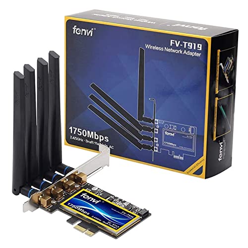 MQUPIN - Scheda di rete wireless Fenvi T919 PCIE, AC, Bluetooth 4.0, BCM94360CD, adattatore di rete per desktop, supporta Handoff Continuity, plug and play, compatibile con Mac OS e Windows