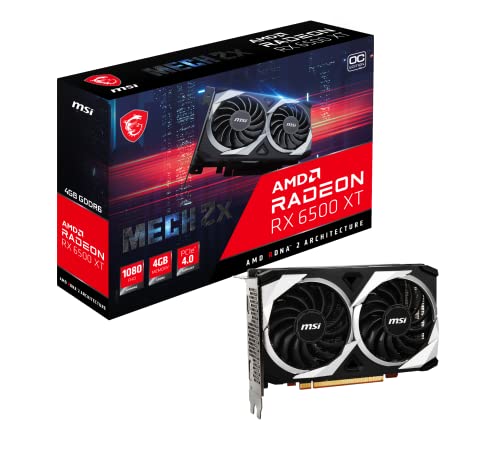 MSI AMD RADEON RX 6500 XT MECH 2X OC 4GB GDDR6 V508-003R...