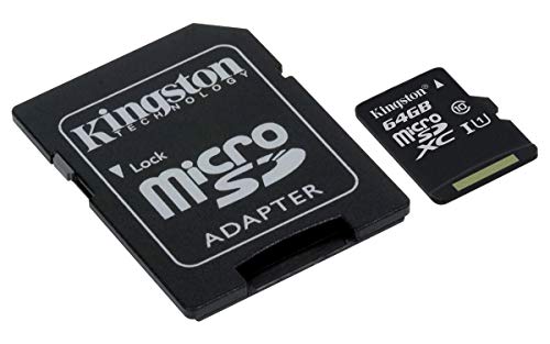 Kingston SDCS 64GB Canvas Select MicroSD, Velocità UHS-I di Classe 10, fino a 80 MB s in Lettura, con Adattatore SD, nero