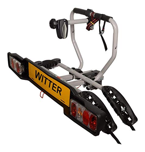 Witter ZX202EU Portabici per il gancio di traino – Supporto frizione per 2 biciclette – Pieghevole – Carico 34 kg