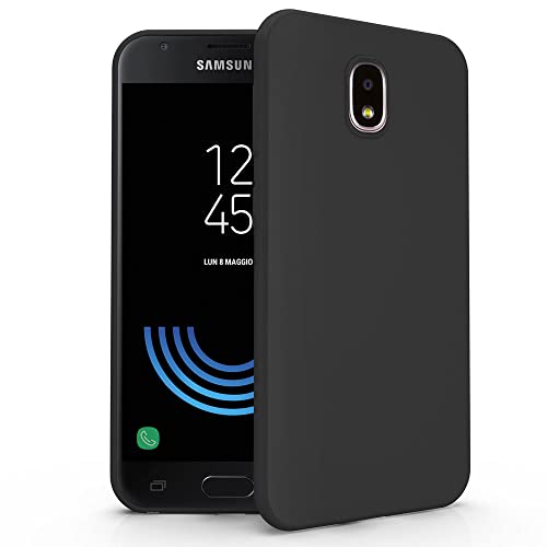 N NEWTOP Cover Compatibile per Samsung Galaxy J3 2017, Custodia TPU SOFT Gel Silicone Ultra Slim Sottile Flessibile Case Posteriore Protettiva (Nero)