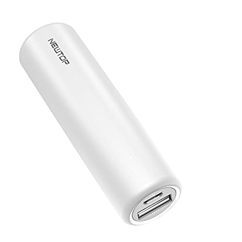 N NEWTOP PB23 Power Bank USB Caricabatterie Portatile Slim Ultra Micro Compatto Universale 3350mAh USB Batteria Esterna per Telefoni Cellulari Smartphone (Bianco)