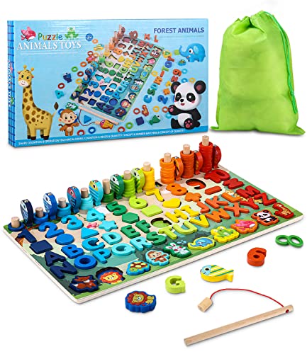 NEFLSI Giocattolo in Legno Montessori Giocattoli Educativi da Puzzl...