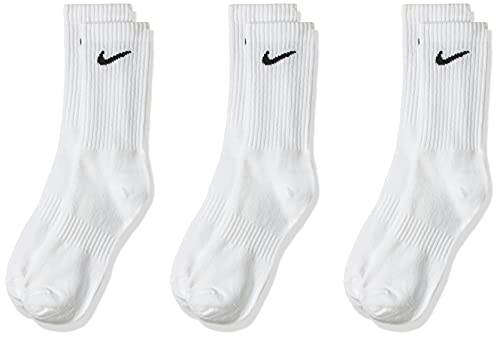 Nike Socks Everyday LTWT, Calzini Uomo, Bianco (White Black), 42-46 (Taglia produttore: L), Confezione da 3